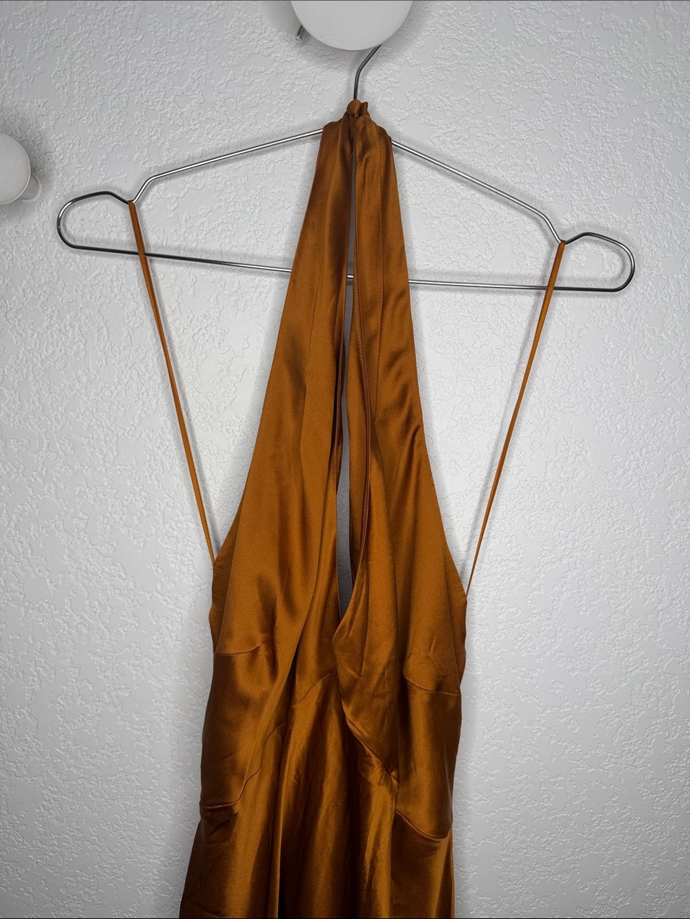 New Reformation Daniela Silk Maxi Dress Copper Size 12 - Picture 4 of 16
